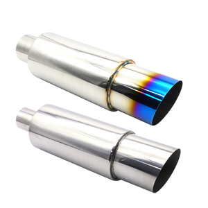 Nouveau tuyau d'échappement universel en acier inoxydable pour voiture, finition bleue argentée, avec garantie de 2 ans - Product Image 2