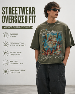 Camisetas <span class=keywords><strong>Mne</strong></span> de streetwear con logo personalizado, de gramaje pesado 300 g/m², con lavado ácido y efecto desgastado por el sol, corte holgado extragrande, bajo sin rematar y bordado desgastado. - Product Image 5