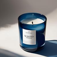 Großhandel Luxus 10oz Blue Glass Jar Kerze mit benutzer definierten privaten Logo Bester Preis Gel Wachs für Weihnachts anlässe
