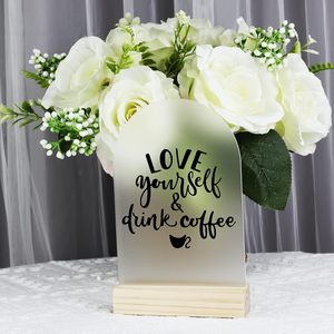 Rõ ràng Acrylic dấu hiệu vòm đứng cho đám cưới Bảng tên thẻ số chủ sở hữu tường dấu hiệu thủ công Gỗ Thủ Công hộp gỗ - Product Image 3