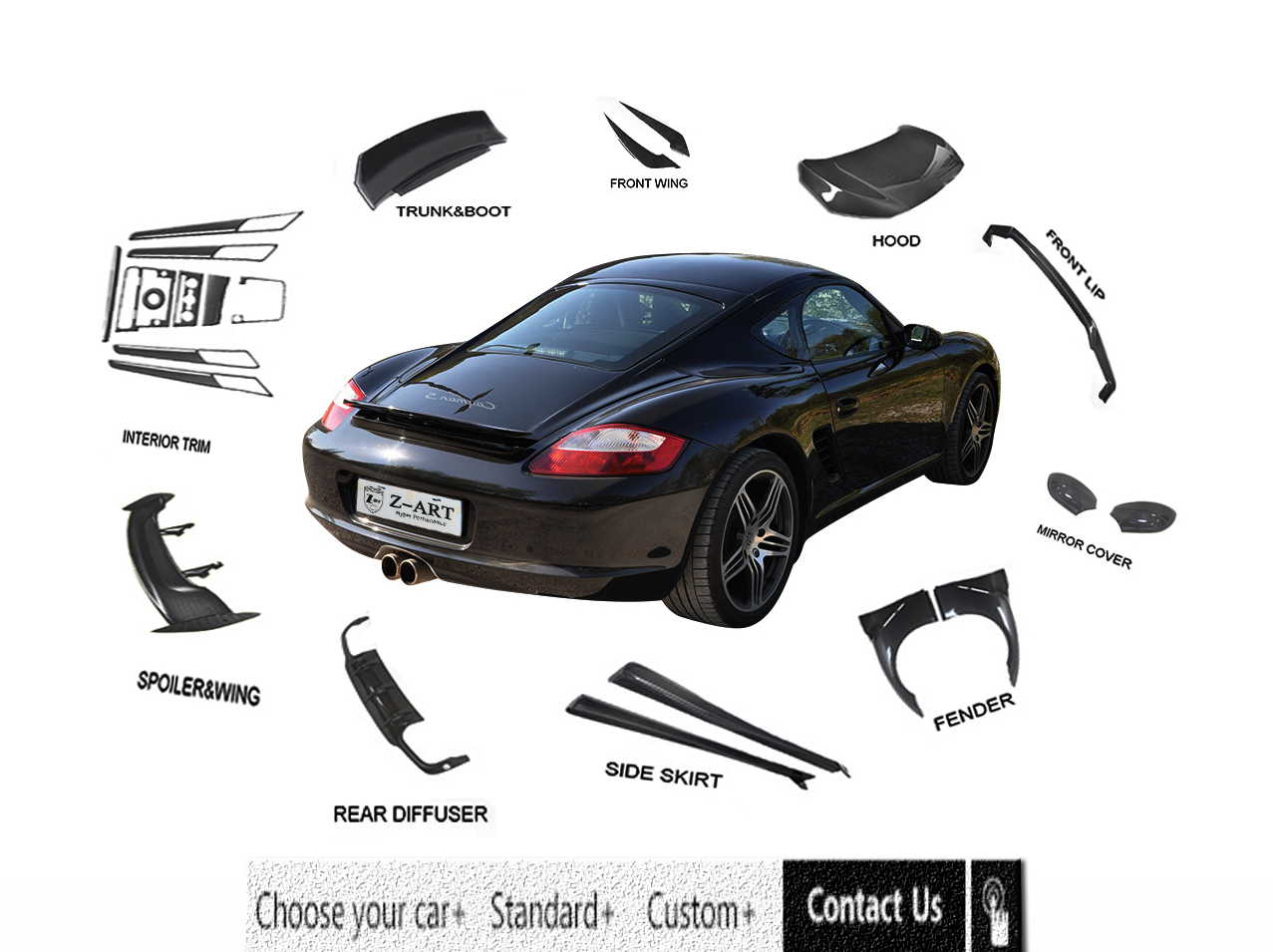 ★ページ Z-ART 986 Cayman Style Hard Top For Porsche 986 hard top For