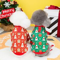 Manteau de Noël pour chien et chat, en polyester, pour la marche en automne et en hiver, motif sapin de Noël