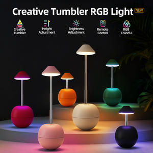Lámpara de Mesa Creativa RGB Recargable, Lámpara Decorativa Tipo Vaso para Dormitorio, Control <span class=keywords><strong>Remoto</strong></span>, Regulación Continua, Luz Nocturna - Product Image 1