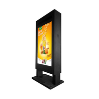 Layar Sisi Ganda Kapasitif Luar Ruangan Berdiri LCD Iklan Digital Reklame Tampilan Monitor CCTV