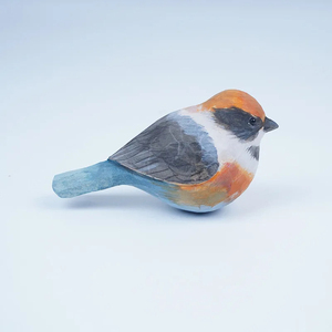 Statue d'<span class=keywords><strong>oiseau</strong></span> en bois fait à la main <span class=keywords><strong>oiseau</strong></span> Art sculpté décoration maison artisanat petit Animal Sculpture cadeaux - Product Image 2