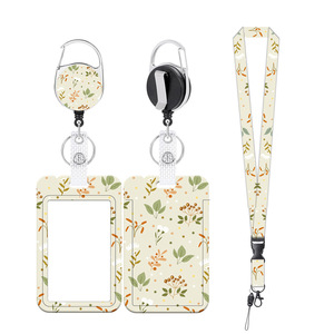 In stock: retractable scroll, cute black cat flower easy-pull buckle card <b>holder</b>, detachable lanyard, <b>ID</b> card buckle set. - Product Image 4