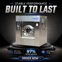Electric Fully Automatic Stainless Steel Commercial Washer Extractor for Hotels Institutions Large-Scale Laundry Facilities