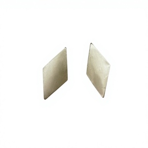 Brass Matt Finish Geometric Bohemian Fancy Partywear Fashion <b>Post</b> <b>Earrings</b> Black - Product Image 2