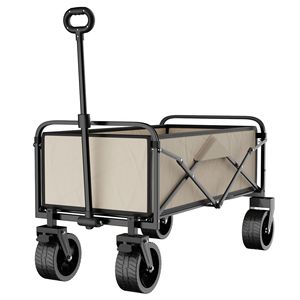 <b>Camping</b> Cart Foldable 4 Wheel Telescopic Handle Outdoor <b>Storage</b> Cart For Picnic And <b>Camping</b> - Product Image 1