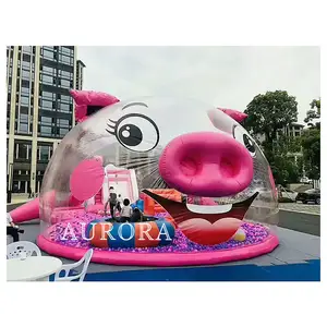 Pink Bubble Inflatable Pig With Millions Of Ocean Inflatable Ball Pit Kids Soft Play Indoor Playground Ball Pool