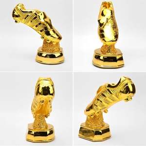 Trofeo Deportivo Personalizado de la Marca YX para Partidos de Fútbol, Balón de <span class=keywords><strong>Oro</strong></span>, Diseño Artístico Pintado, Hecho de Resina - Product Image 4