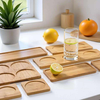 Plateau de service rectangulaire moderne en bambou naturel pour aliments, boissons, décoration, maison, cuisine, salle de bain, table basse, lit