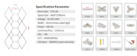 Plafonniers LED géométriques personnalisés pour garage automobile, 6500K, à intensité variable, pour hall d'exposition, detailing automobile, lavage de voitures