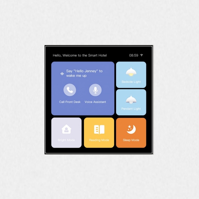 Smart Hotel Room Automation Control System Voice Control Touch Screen Panel Mesh WiFi/ IP11 Android/iOS Switch