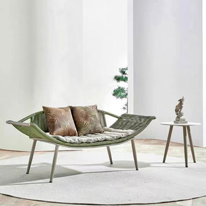 Villa giardino cortile doppia sedia a dondolo terrazza per il tempo libero corda intrecciata sedia a dondolo sospesa altalena <span class=keywords><strong>da</strong></span> esterno - Product Image 5