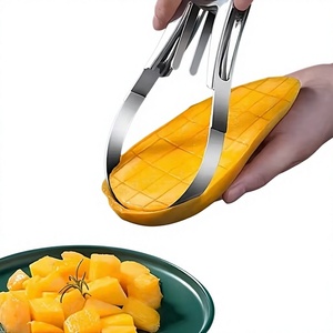 Cortador de Mango de Acero Inoxidable, Rebanador de Frutas Manual, Divisor de Melón, Herramienta para Cortar Mango para Cocina - Product Image 1