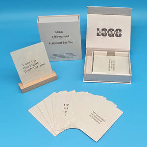 Cartes d'affirmation personnalisées Mindful Health Mental Mindfulness Affirmation Card Cartes de citation inspirantes avec support <span class=keywords><strong>en</strong></span> bois - Product Image 1