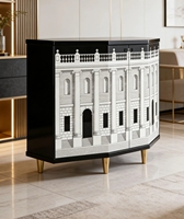 Mueble de Entrada Minimalista Italiano Moderno, Diseño Elegante en Madera para Vestíbulo, Recibidor o Porche, Mueble de Almacenamiento para el Hogar de Gran Capacidad