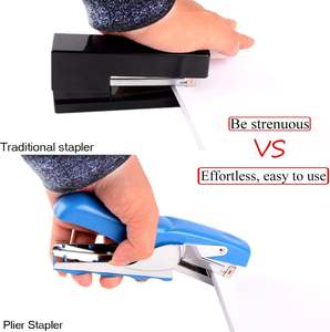 Engrapadora con 1000 grapas - Engrapadora tipo alicates que ahorra un 60% de energía, ideal <span class=keywords><strong>para</strong></span> encuadernar en casa, la escuela o el almacén - Product Image 6