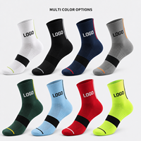 Chaussettes de cyclisme personnalisées avec logo, chaussettes de sport respirantes en maille avec soutien de la voûte plantaire pour hommes et femmes, vente en gros OEM