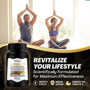 Cápsula de Shilajit OEM, planta de Ginseng del Himalaya, Shilajit, soporte para el cerebro, mejora la fuerza masculina, cápsulas de extracto de Shilajit - Product Image 3