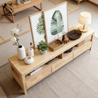 Meuble TV en bois massif personnalisable avec rangement pour salon, prix de gros direct usine, idéal pour hôtels modernes
