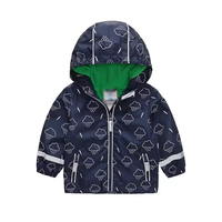 Vestes imperméables à capuche pour bébés garçons avec fermeture éclair, imprimé dinosaure de dessin animé, collection automne, vente en gros