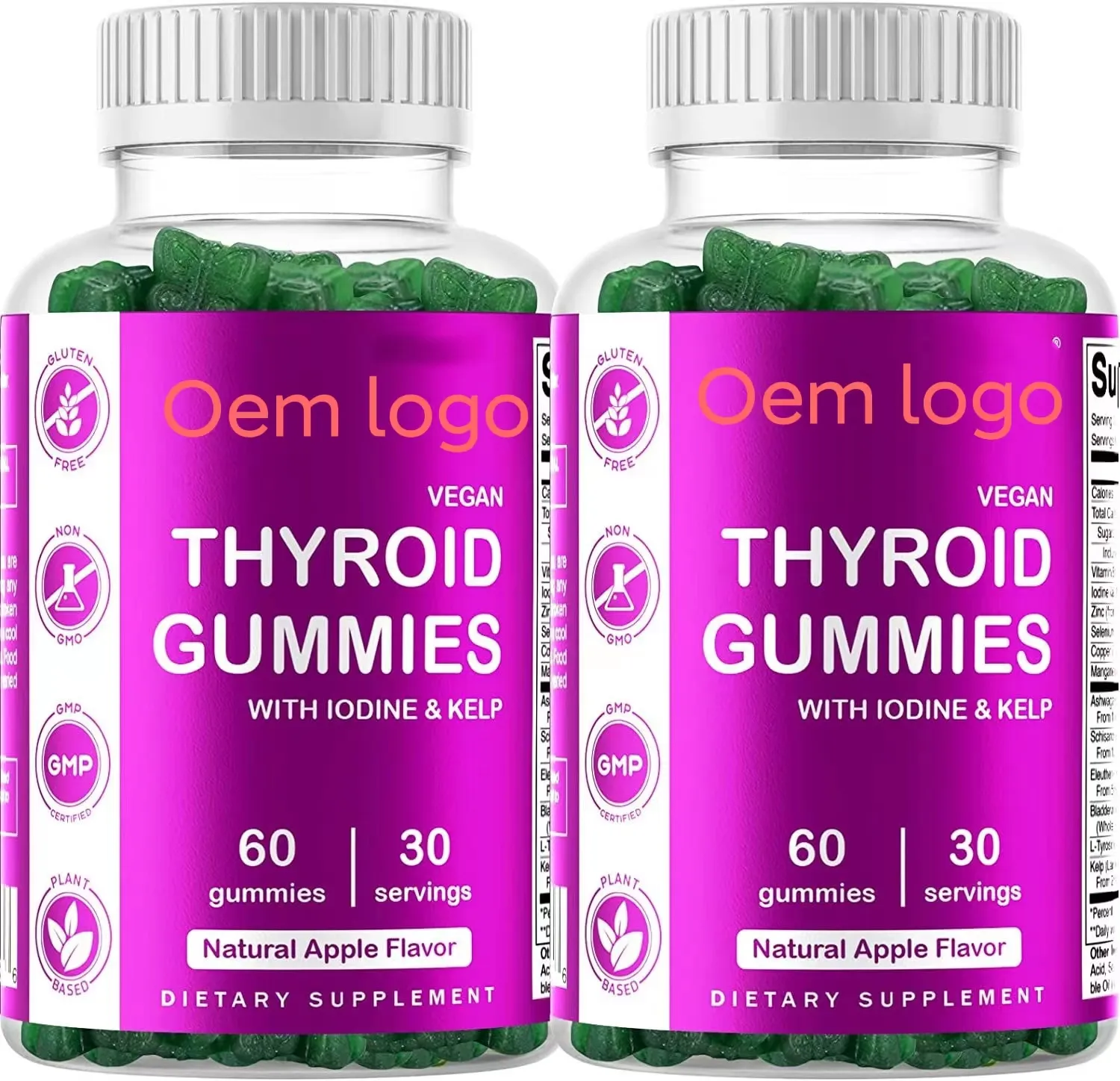 Gummies Dukungan Vitamin Vegan dengan Iodin Kelp 60 Count Meningkatkan Energi Anda Meningkatkan Metabolisme