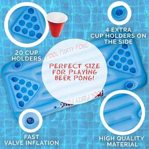 Table de jeu gonflable flottante pour bière et tennis de table, avec fonction lit <span class=keywords><strong>flottant</strong></span> et bain de glace, pour divertissement aquatique 146x60cm - Product Image 6
