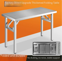 Table pliante en acier inoxydable, mobilier de maison, longue, rectangulaire, commerciale, pour barbecue extérieur, stand portable, repas, épaissie