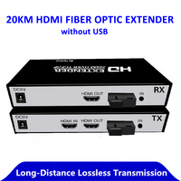 Extensor HDMI de fibra TX RX, receptor transmisor hdmi de 20Km por cable óptico, transmisión AV para PS3 STB PC DVD a proyector de TV