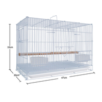 Usine En Gros Turquie Blanc Perroquet Cheep Amour Pliable Cage De Transport D'oiseaux En Métal Fil De Fer Grand Perroquet Cages D'élevage