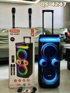 Enceintes portables rechargeables KIMISO Twin 6,5 pouces avec batterie, enceinte Bluetooth RGB, enceinte sans fil USB, DJ, karaoké, microphone - Product Image 5