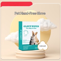 Gants de toilettage portables pour animaux de compagnie, 6 lingettes nettoyantes sans eau pour chiens et chats, pour la maison, les voyages et les promenades