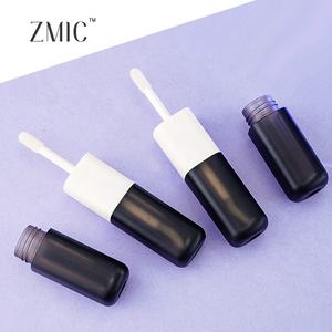 Mattschwarzes doppel köpfiges Lipgloss-Röhrchen kann nachgefüllt werden Flüssig glasur röhrchen 4ml 4ml - Product Image 1
