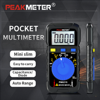 Peakmeter PM8215 Multimeter Digital Saku Portabel 600V Tegangan 400mA Arus dengan Layar 4000-Count, Auto Power, Buzzer, dan Dioda