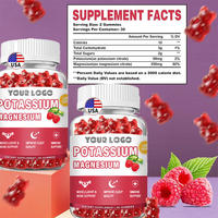 Gummies de citrate de potassium et de magnésium sans sucre en vrac pour les jambes et le sommeil, supplément d'électrolytes à absorption élevée, nutrition immunitaire et sportive
