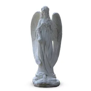 싼 가격 백색 색깔 섬유유리 동상 섬유유리 천사 동상 섬유유리 종교적인 동상
