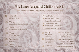 Tissu en mousseline de <span class=keywords><strong>soie</strong></span> avec fil métallique Lurex, tissu transparent pour robes et vêtements de mode - Product Image 3