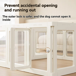 Parc pour chiens tout acrylique transparent et transparent Clôture pour animaux de compagnie intérieure portable et étanche Facile à assembler Sûr et stable Nouveau design - Product Image 5