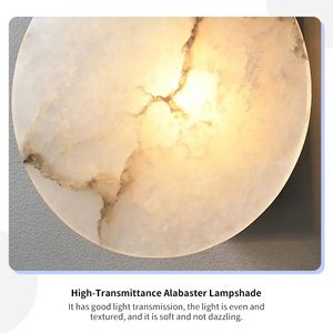 Brass Alabaster Wall Lamp Natural Stone Modern Luxury Nordic Swing Arm Bedroom Bedside Hotel Villa Factory Wholesale Custom LED - Product Image 4