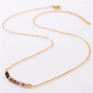 Collier délicat à facettes en <span class=keywords><strong>pierre</strong></span> naturelle, chaîne en acier inoxydable, bijou énergétique en cristal de guérison, <span class=keywords><strong>pierre</strong></span> de naissance, cadeau - Product Image 4