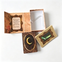 Cartas de Tarot Oracle de Papel Negro con Bordes Impresos Personalizados de Fábrica al por Mayor, Cartas de Afirmación con Libro de Instrucciones