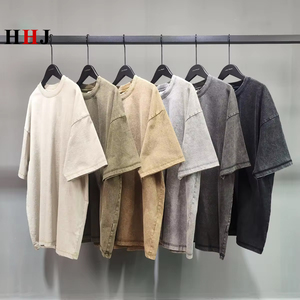 Camiseta Vintage de Alta Calidad 100% Algodón, Lavado Ácido, 275 Gsm, para Hombre, Personalizable, Estilo Vintage, Talla Grande - Product Image 3