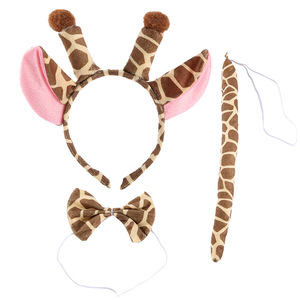 Ensemble trois pièces Halloween animal : nœud papillon, queue et <span class=keywords><strong>serre</strong></span>-tête <span class=keywords><strong>girafe</strong></span> pour enfants, écologique, haute qualité, personnalisable - Product Image 2
