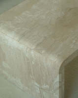 Nouvelle arrivée Table basse en travertin à bord cascade poli Table basse rectangulaire en marbre Table basse en marbre pour salon