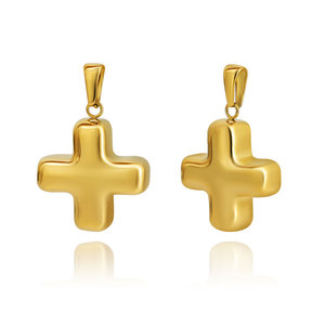 Colgantes y dijes de moda de acero inoxidable 316L chapados en oro PVD de 14K y 18K personalizados para hacer pulseras y dijes de cruz para la creación de joyas. - Product Image 1