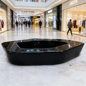 Tabouret d'art moderne B23 en FRP pour parc, côté fontaine, vue sur l'eau, complément d'attraction photo touristique, option de décoration de siège unique - Product Image 5