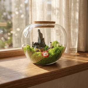 Vaso da Tavolo Moderno di Alta Qualità in Vetro Borosilicato a Forma di Mela con Coperchio in Sughero per Decorazioni Casa e Matrimonio - Product Image 5
