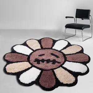 Sunflower Tufted Carpet Area Rug Custom Die Cut Tufting Rugs Carpet